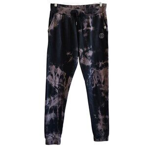 Sand Cloud Tie Dye Black Organic Cotton Terry Jogger Sweatpants Lounge Pants M